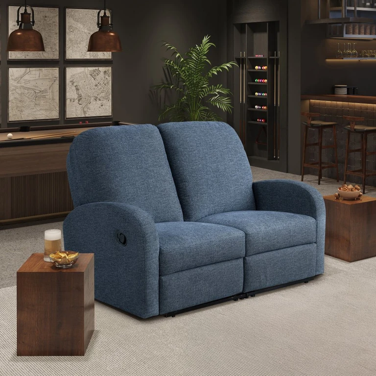 Sabrina Blue Loveseat Recliner