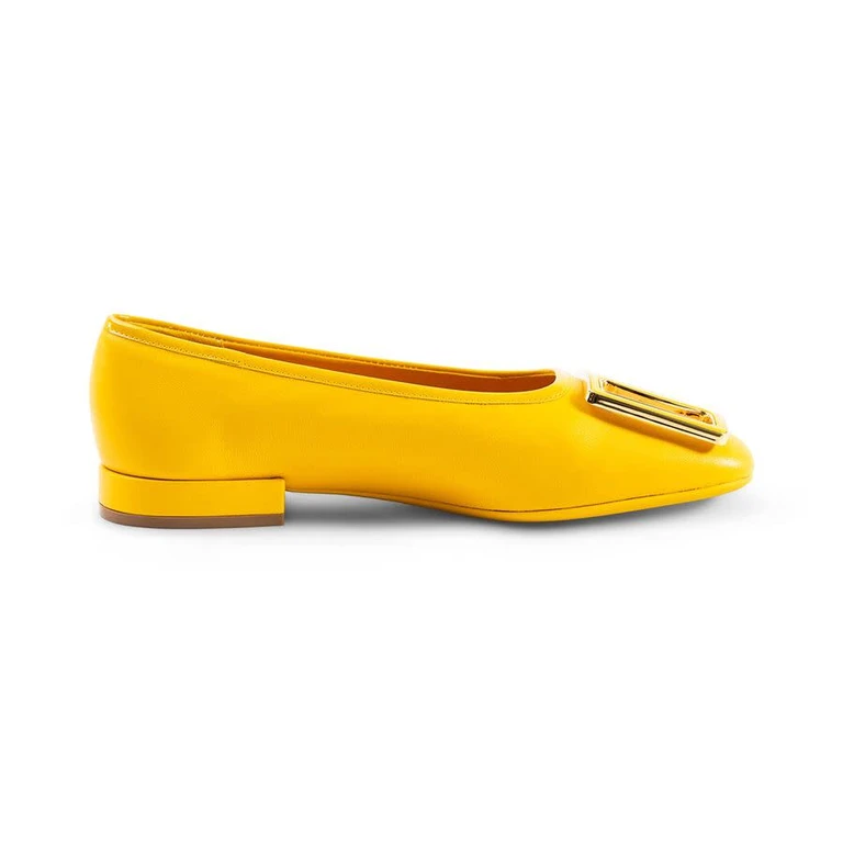Ferragamo Womens Yellow Ballerinas Flats