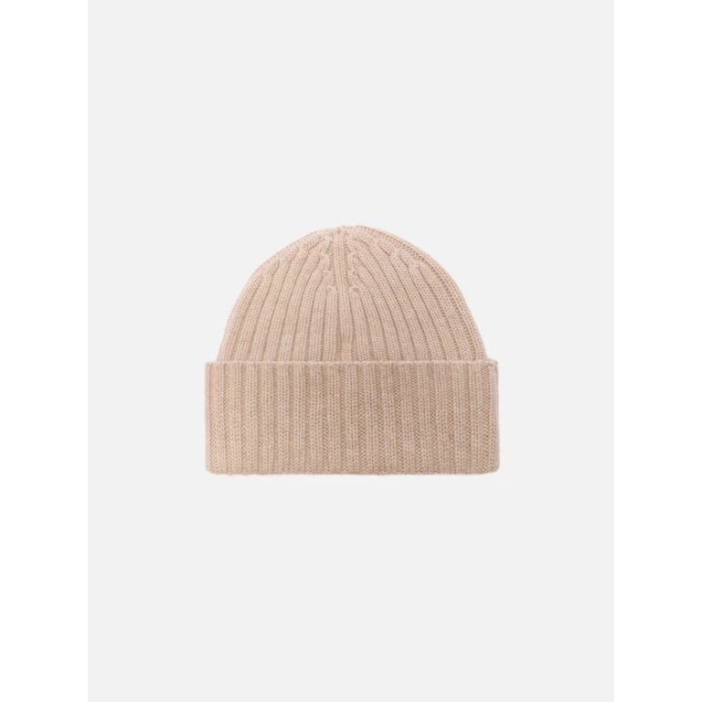 Mc2 Saint Barth Cashmere Blended Benie Wengen Beige With St. Barth Embroidery Brown Hat - Unisex