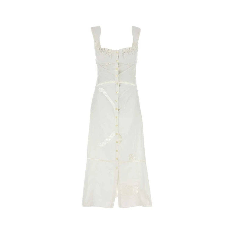 Marine Serre White Cotton Dress Exterior: Abiti - Women