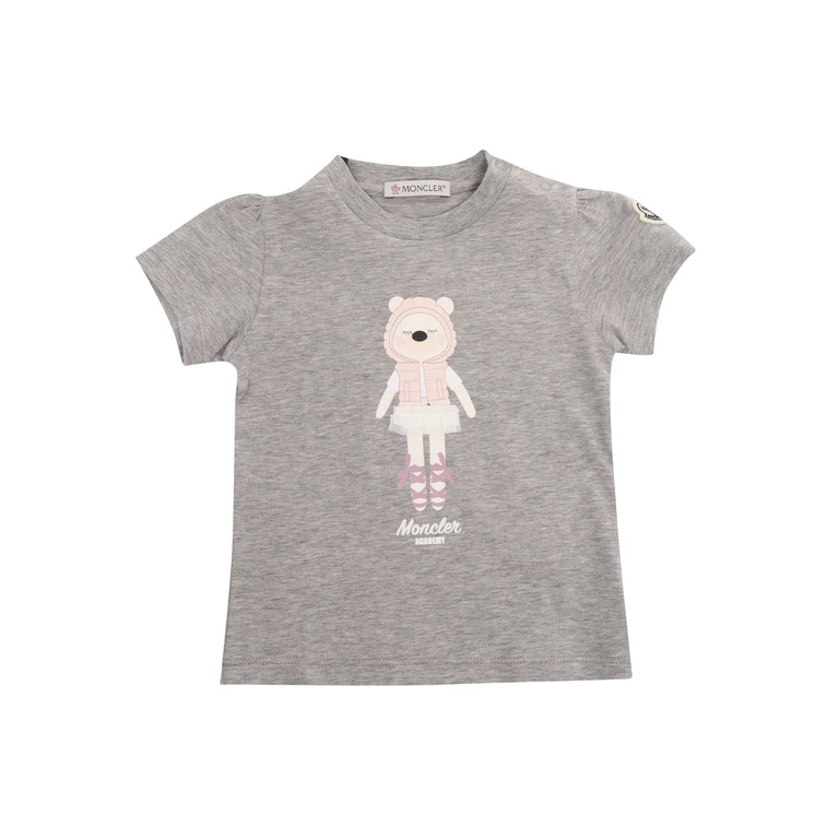 Moncler Baby Grey t-shirt with logo Short Sleeves