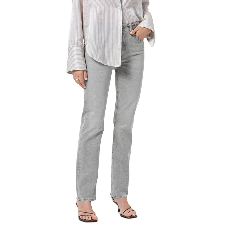 Citizens of Humanity Zurie High Rise Straight Leg Jeans in Quartz Grey