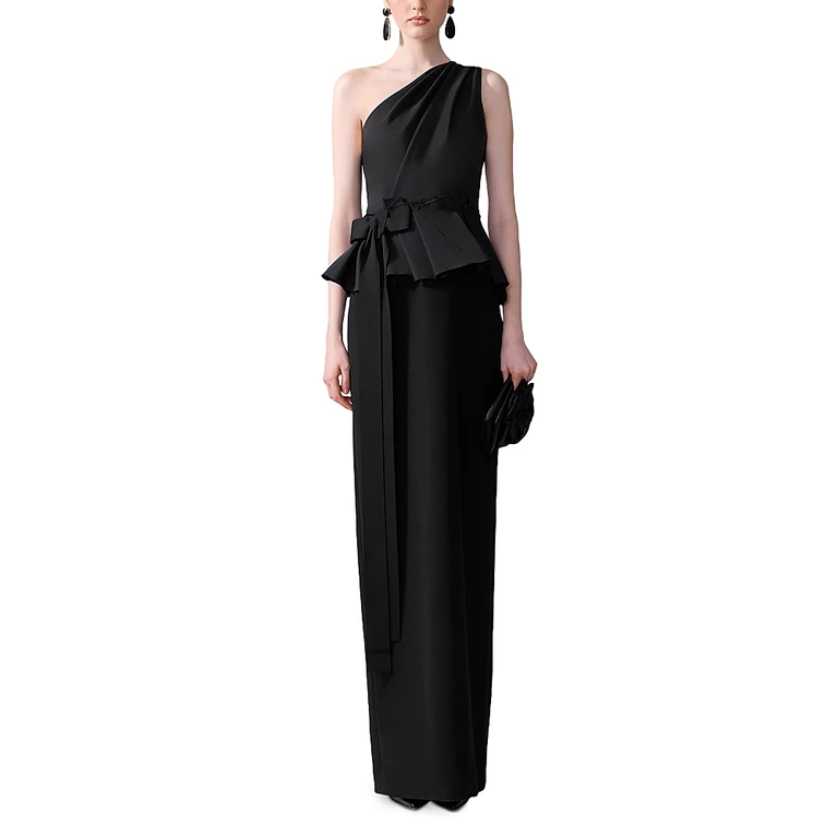 Carolina Herrera One Shoulder Column Gown