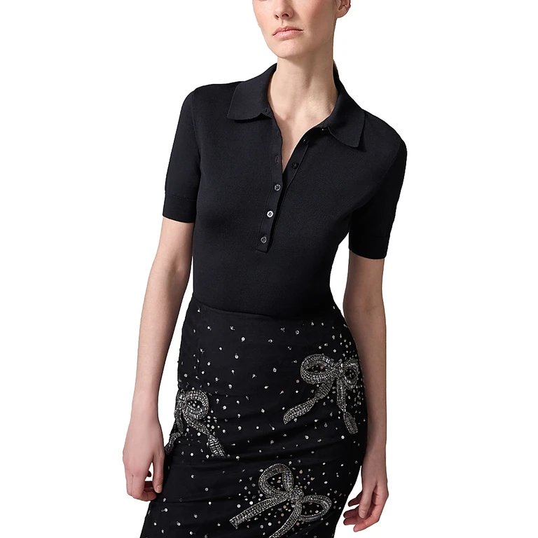 Carolina Herrera Short Sleeve Polo Top