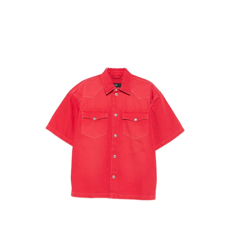 7 For All Mankind Logo-patch Short-sleeve Overshirt