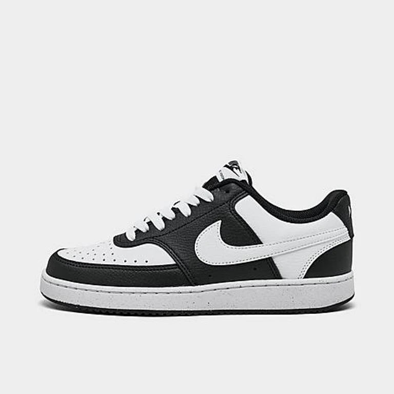 Women's Court Vision Low Next Nature Casual Shoes in Black/White Size: 5.0