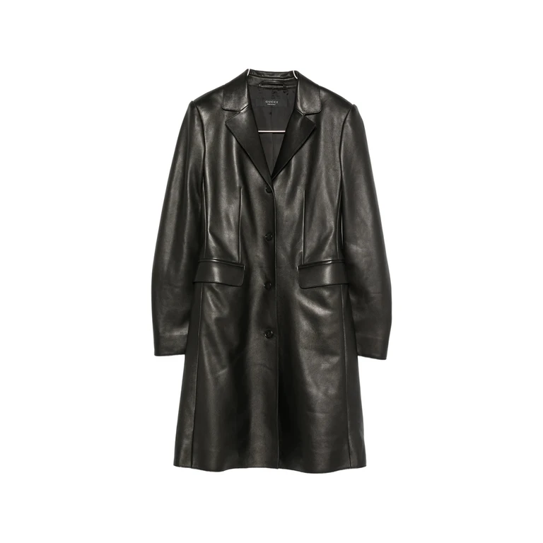Gucci Leather Single-breasted Coat