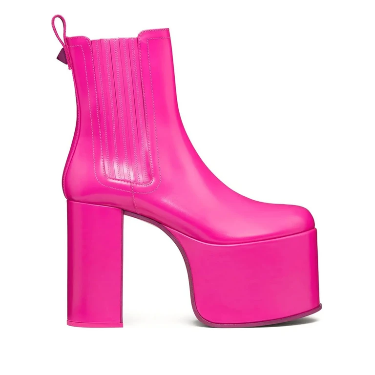 Valentino Womens Pink Ankle Boots