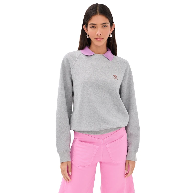 Versace Sweatshirt Grigio Melange/Violet 42