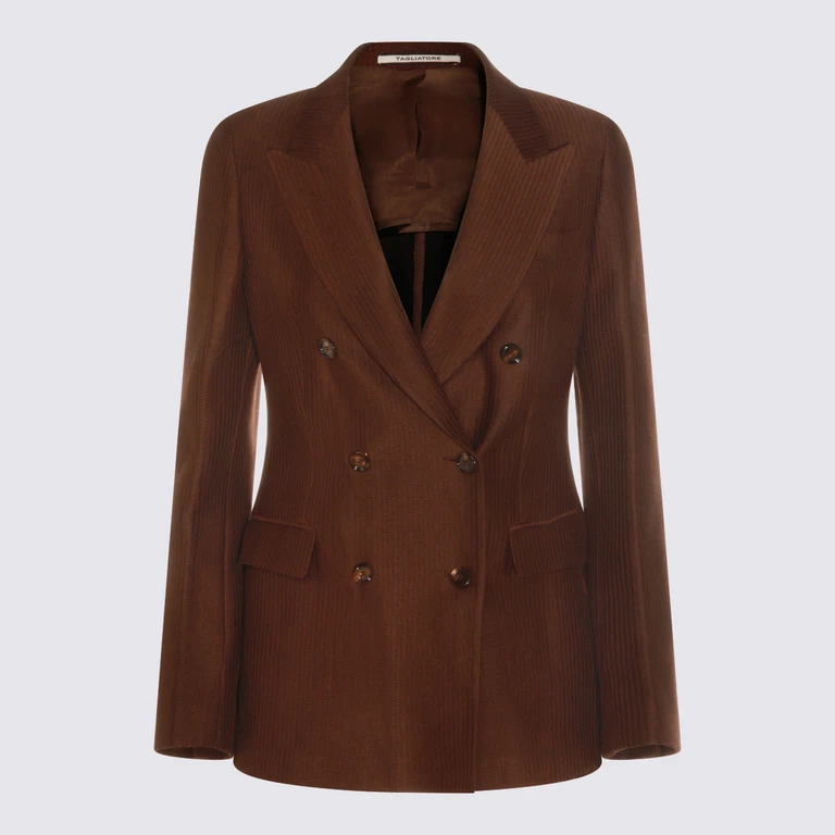Tagliatore Brown Cotton Blazer