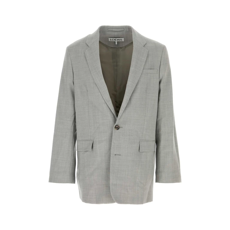 Loewe Grey Wool Blazer Giacche E Gilet - Men