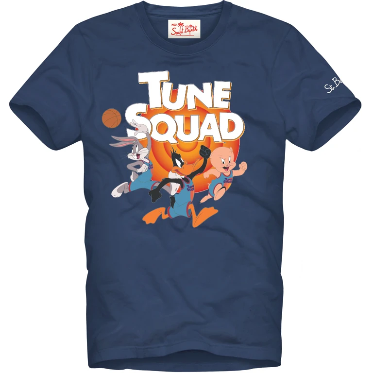 Mc2 Saint Barth Boy Cotton T-Shirt With Tune Squad Print Special Edition