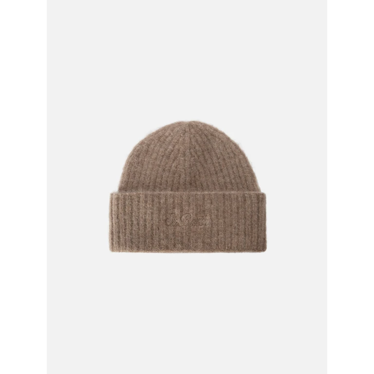 Mc2 Saint Barth Stretch Alpaca Beanie Wengen Khaki Brown Hat - Unisex