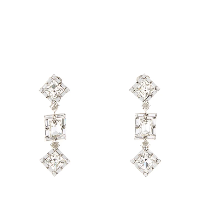 Alessandra Rich Crysilver Earrings
