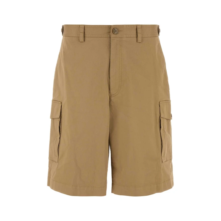 Moncler Cappuccino Stretch Cotton Bermuda Shorts 248 Exterior: Elastane - Men