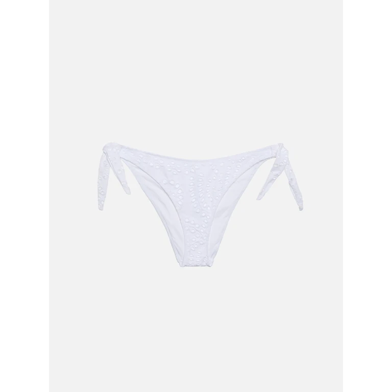 Mc2 Saint Barth Yali Black Sangallo Lace Classic Swim Briefs White Bottom - Women