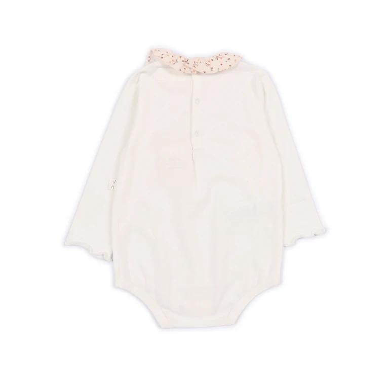 Teddy & Minou Body White Cotton Elastane Collar Suit