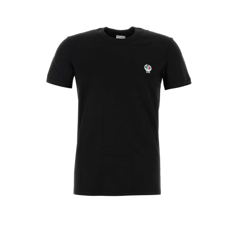 Black Stretch Cotton T-Shirt Nero Exterior: Elastane - Men