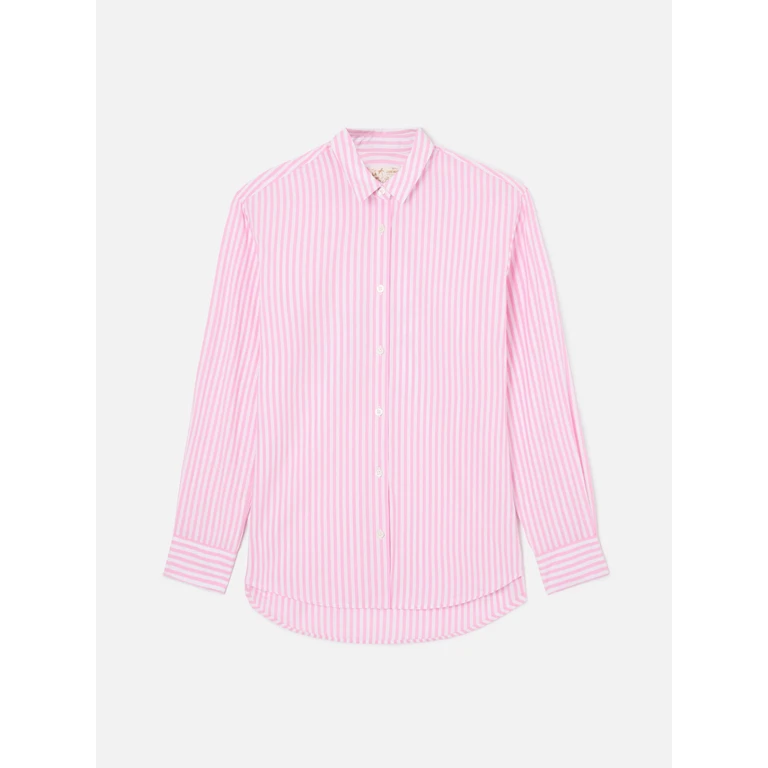 Mc2 Saint Barth Brigitte Pink Striped Shirt With Snoopy Print Special Edition - Women