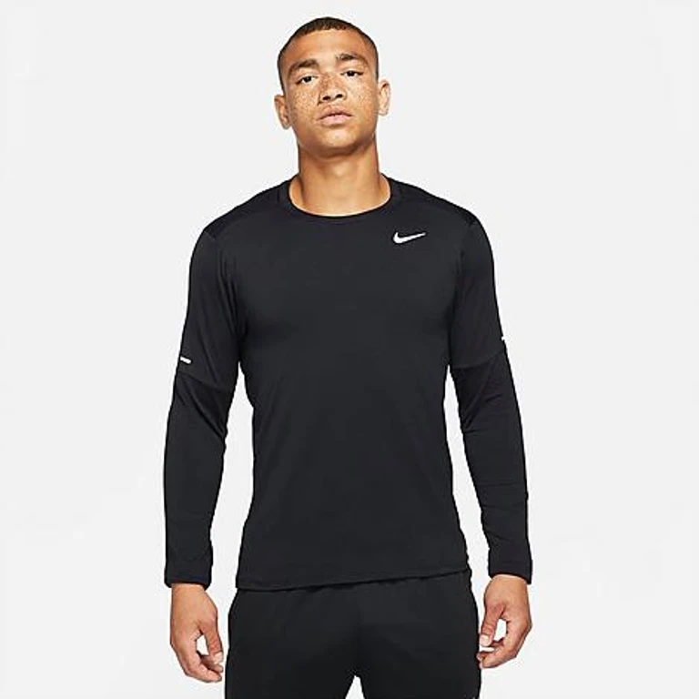 Nike Men's Dri-FIT Element Running Crew Top in Black Size: L Tall