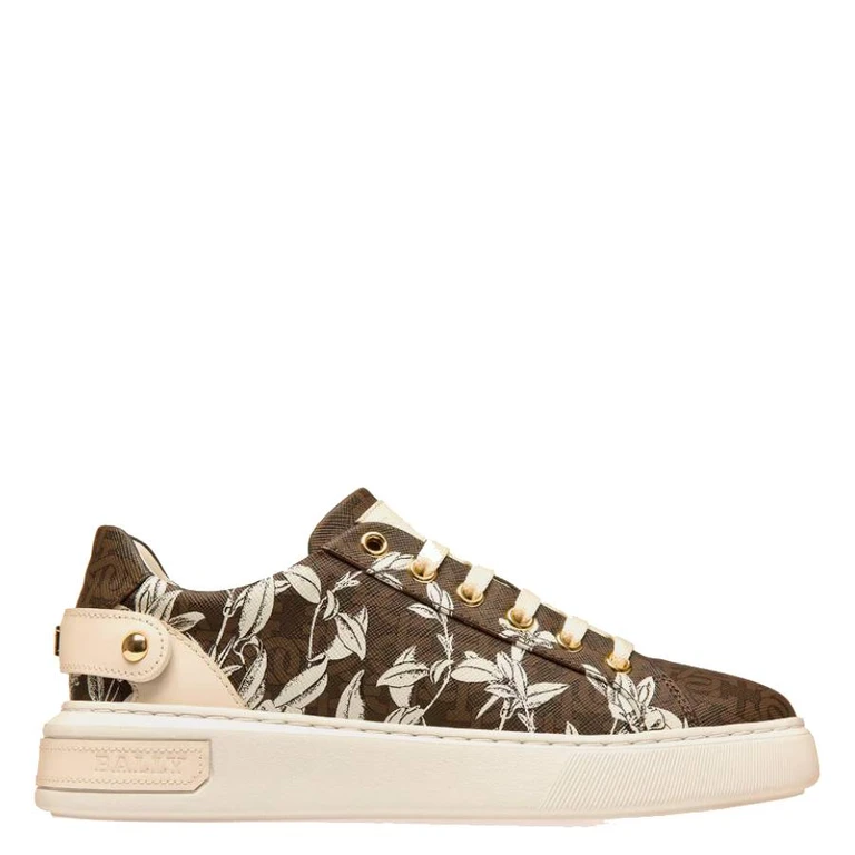Bally Malya B-Monogram Floral Low-Top Sneakers, Brand Size 39 ( US Size 8.5 )