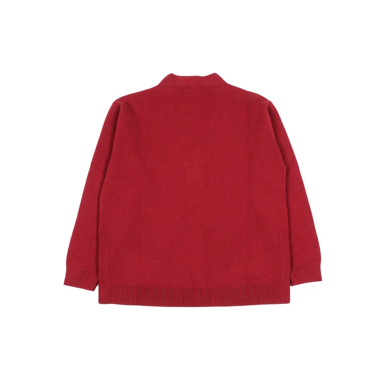 Fendi Jr Wool Knitted Cardigan Red Virgin Ribbon Polyester - Kids