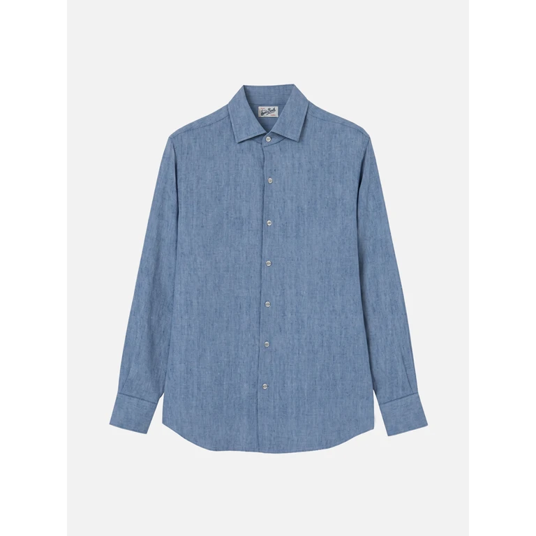 Mc2 Saint Barth Raphael Shirt Light Denim Chambray Blue - Men