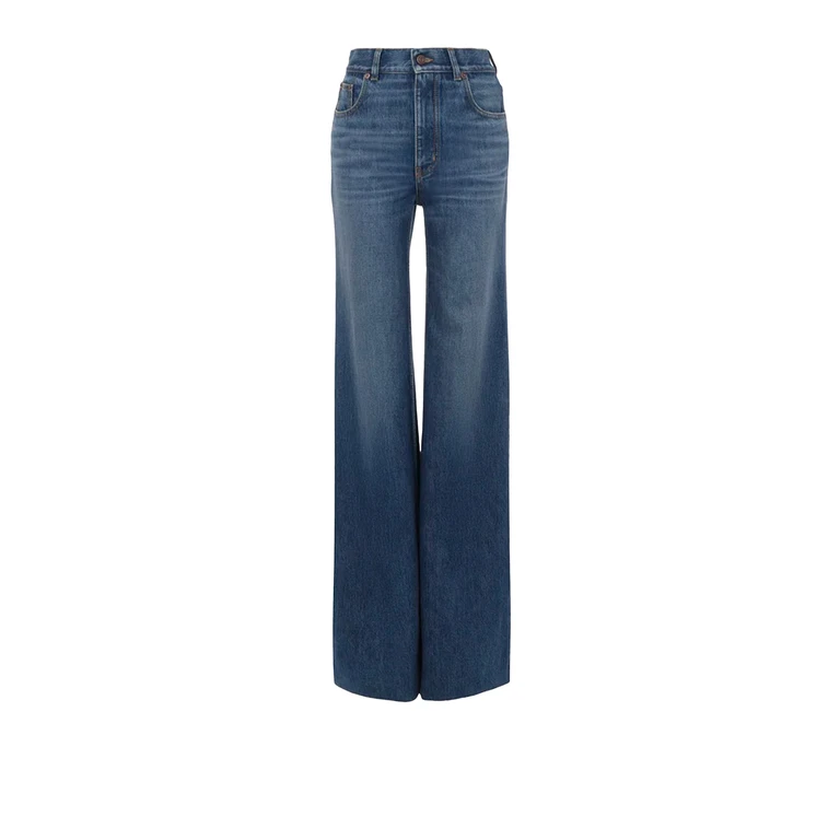 Chloé Jeans With Leather Logo Tag