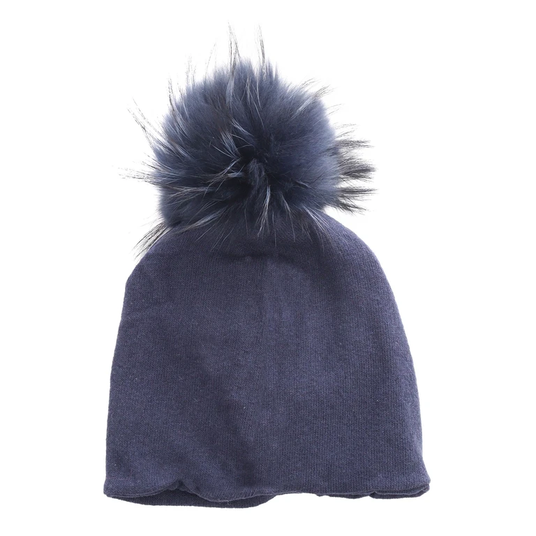 Magil Real Murmasky Fur Beanie Blue Hat