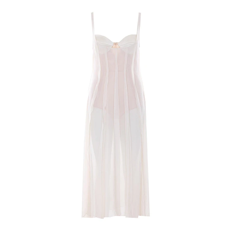 Elisabetta Franchi Robe Au Genou - Blanc