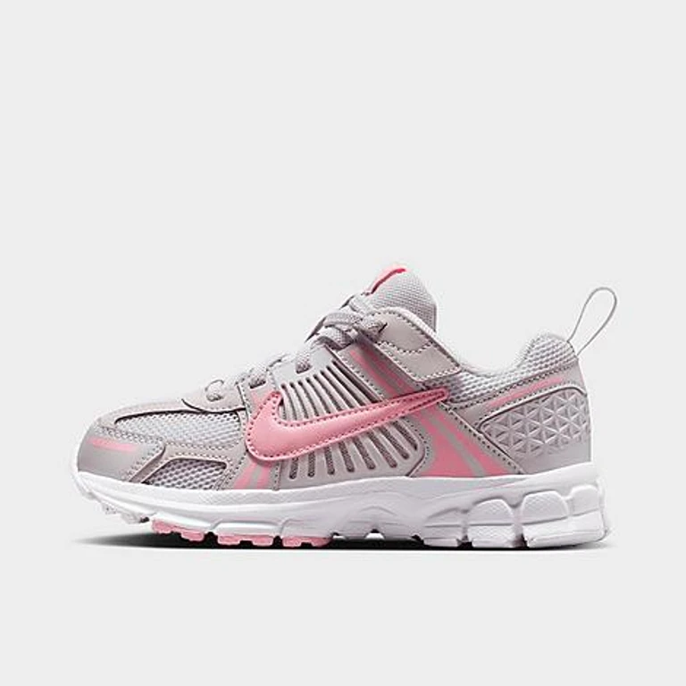 Nike Little Kids Vomero 5 Stretch Lace Casual Shoes in College Grey/Cave Stone/Metallic Silver Size: 1.0