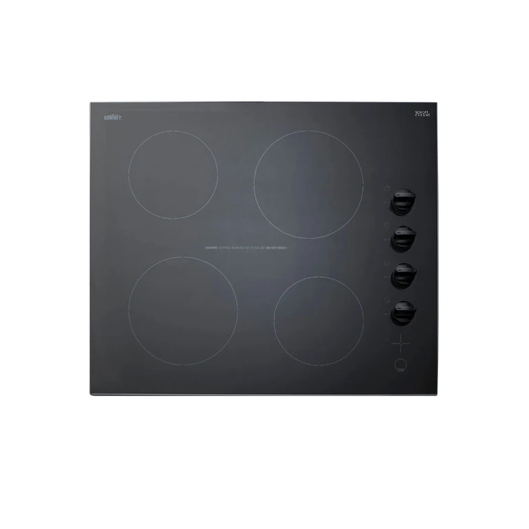 Summit 24" Wide 230V 4-Burner Electric Cooktop - Black