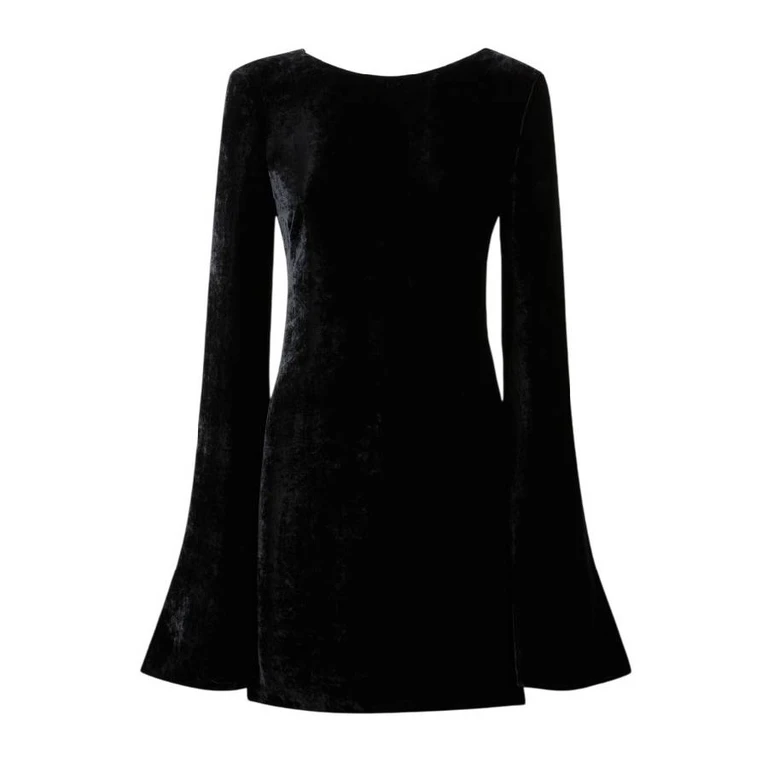 Bally Long-Sleeved Velvet Mini Dress, Brand Size 36 ( US Size 0 )