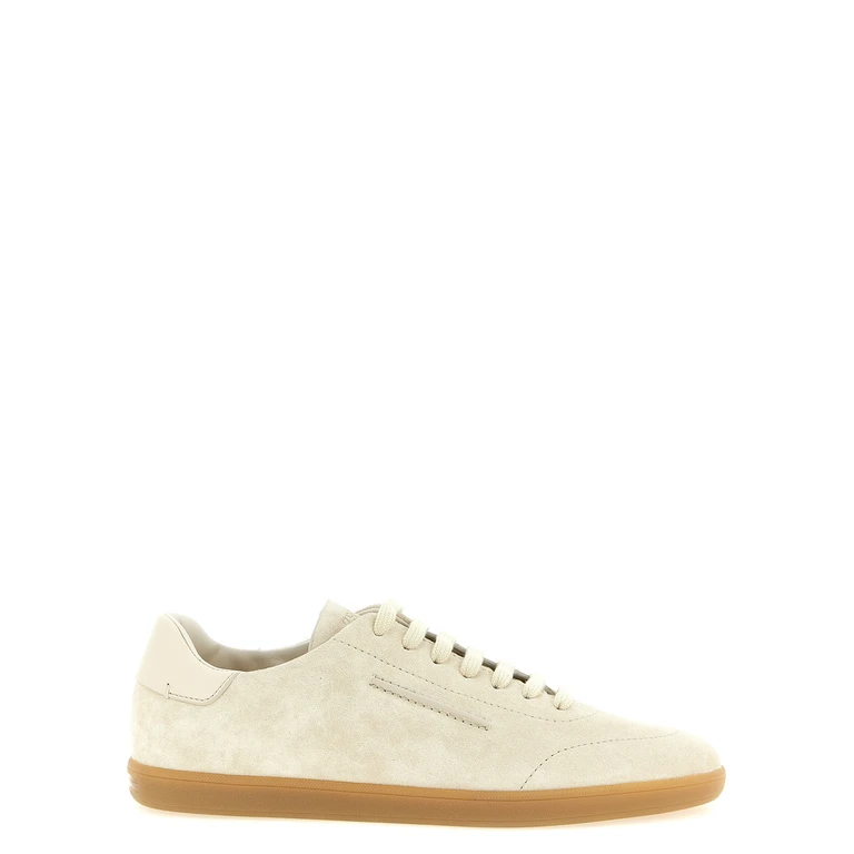 Zegna Light Beige Leather Sneakers