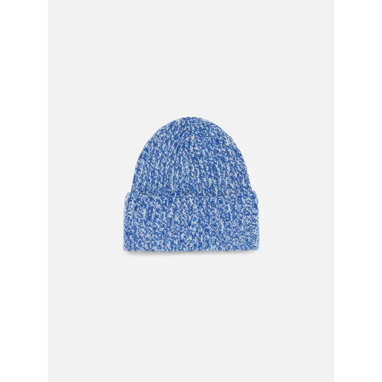 Mc2 Saint Barth Kid White And Bluette Mouliné Beanie With Saint Barth Embroidery Sky Hat - Unisex