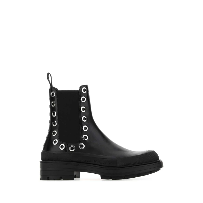Black Leather Boxcar Ankle Boots 1081 Stivali - Men