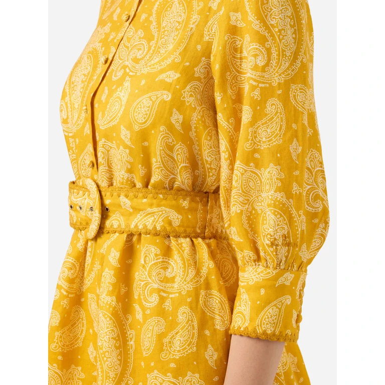 MC2 Saint Barth Paisley Print Linen Short Dress Daisi