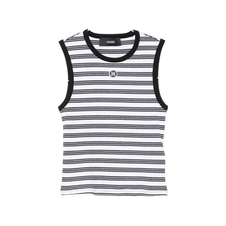 Amiri Striped Ribbed-knit Tank Top