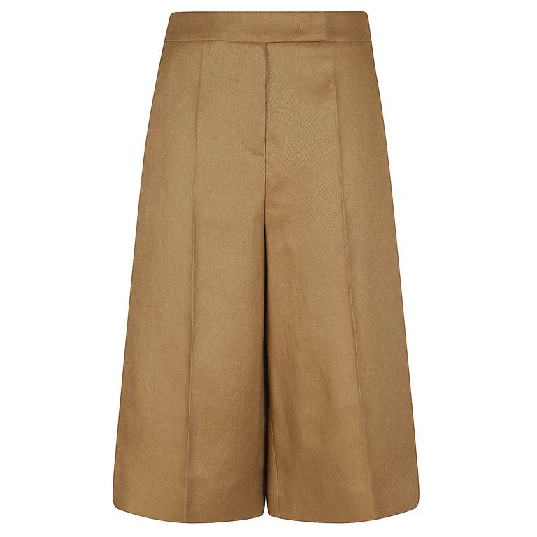 Max Mara Pantaloni Kaki Nude & Neutrals Lino - Women