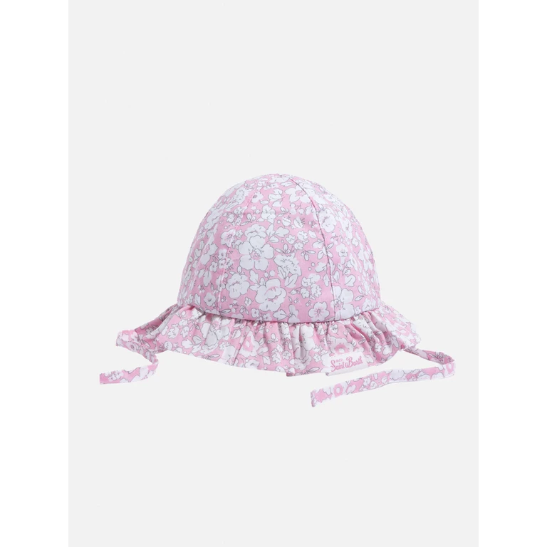 Mc2 Saint Barth Doremi Newborn Cotton Bonnet Pink Hat