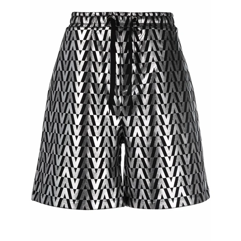 Valentino Garavani High-Shine Monogram Shorts