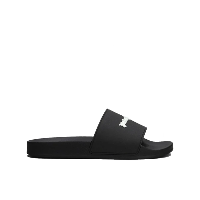 Palm Angels Classic Logo Sliders Black Calzature - Men
