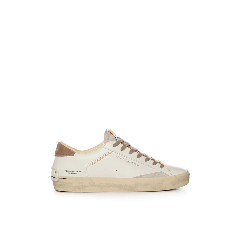 Crime London Sneakers White Leather Fabric - Men