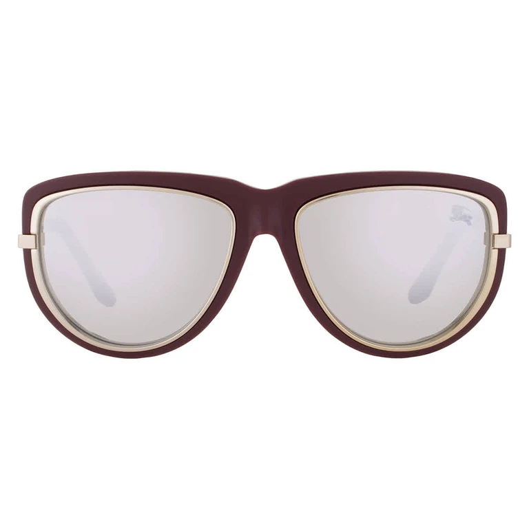 Burberry Light Grey Mirror Silver Pilot Unisex Sunglasses BE4466U 41896G