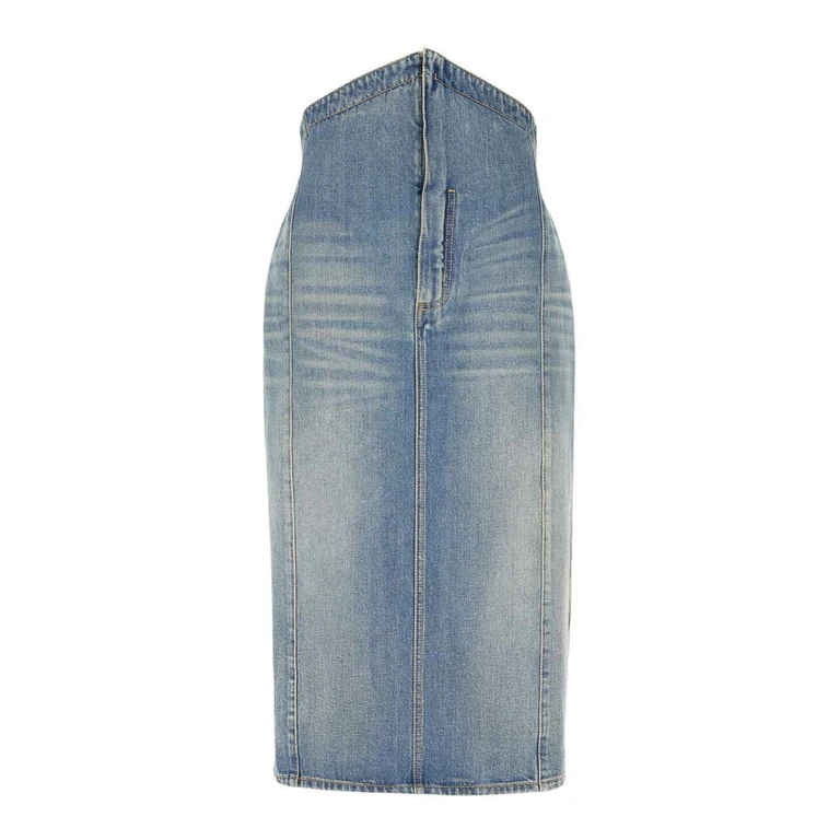 McQueen skirt in washed denim (754828QMACG4164)