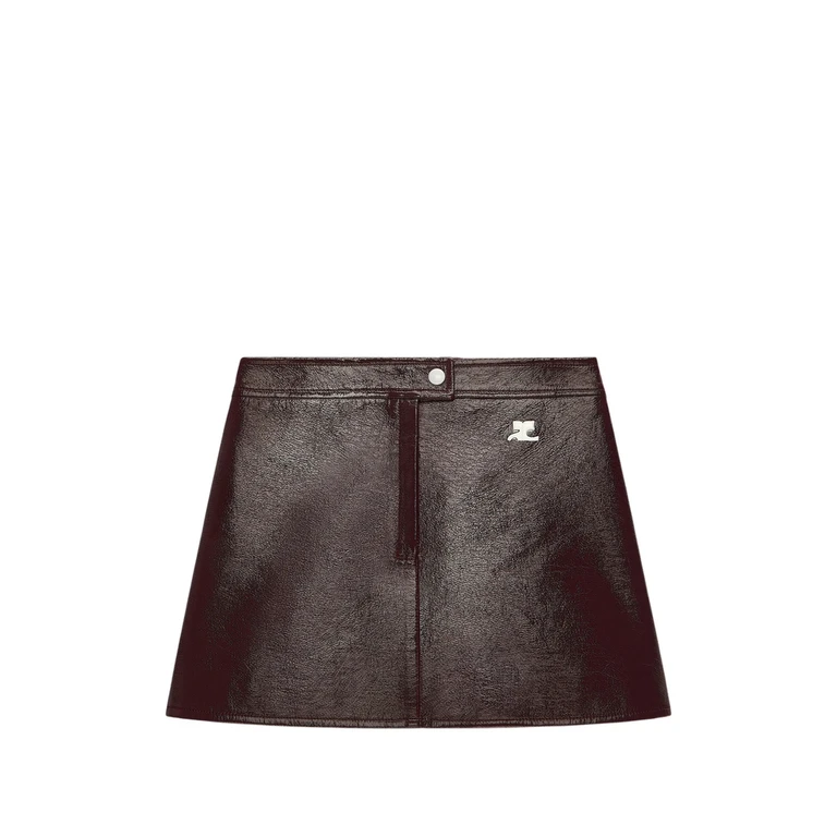 Courrèges Logo-patch Vinyl-effect Mini Skirt