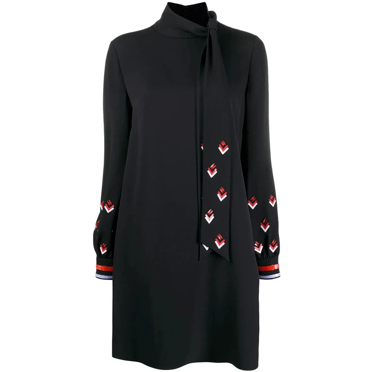 Valentino Garavani Sequin-Detail Long-Sleeve Dress