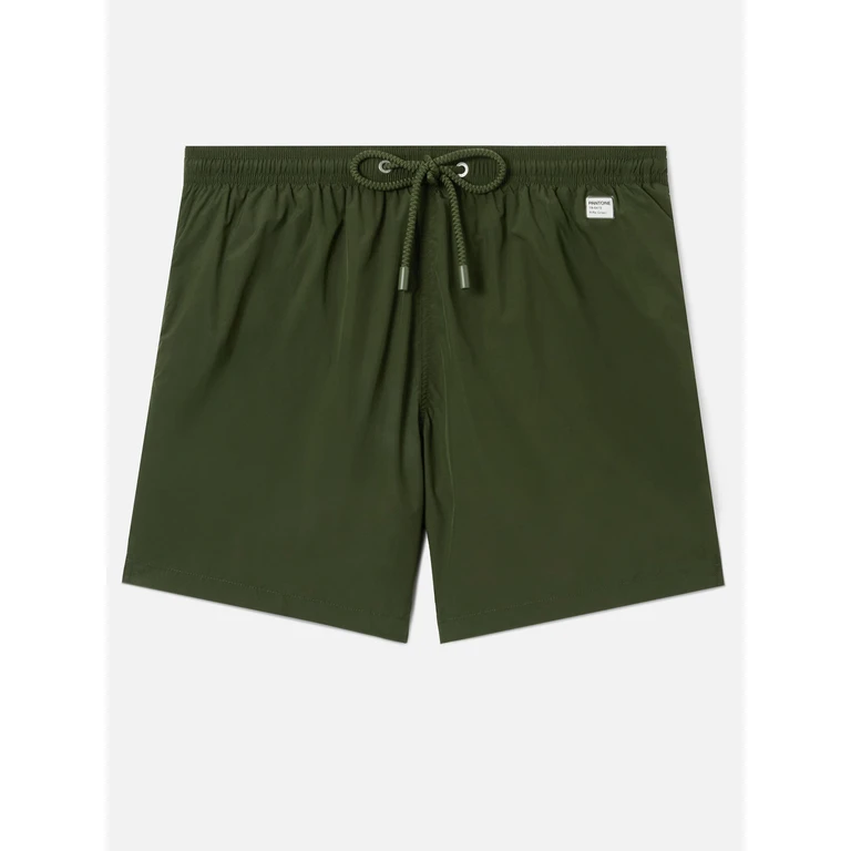 Mc2 Saint Barth Lighting Pantone Swim Shorts In Solid Military Green Special Edition __single__ Swimshort - Men