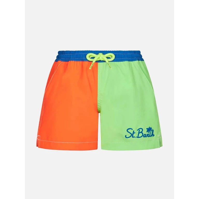 Mc2 Saint Barth Boy Comfort Multicolor Swim Shorts Swimshort