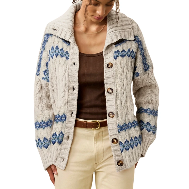 Faherty Fair Isle Cardigan Sweater